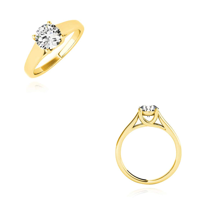 2CT Charles & Colvard Forever One Moissanite 14K Yellow Gold Engagement Ring - WJD Exclusives
