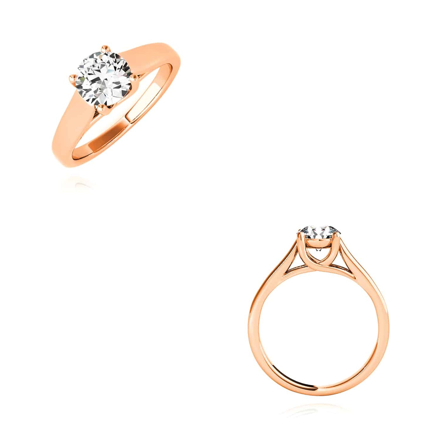 1CT Charles & Colvard Forever One Moissanite 14K Real Gold Rose Engagement Ring