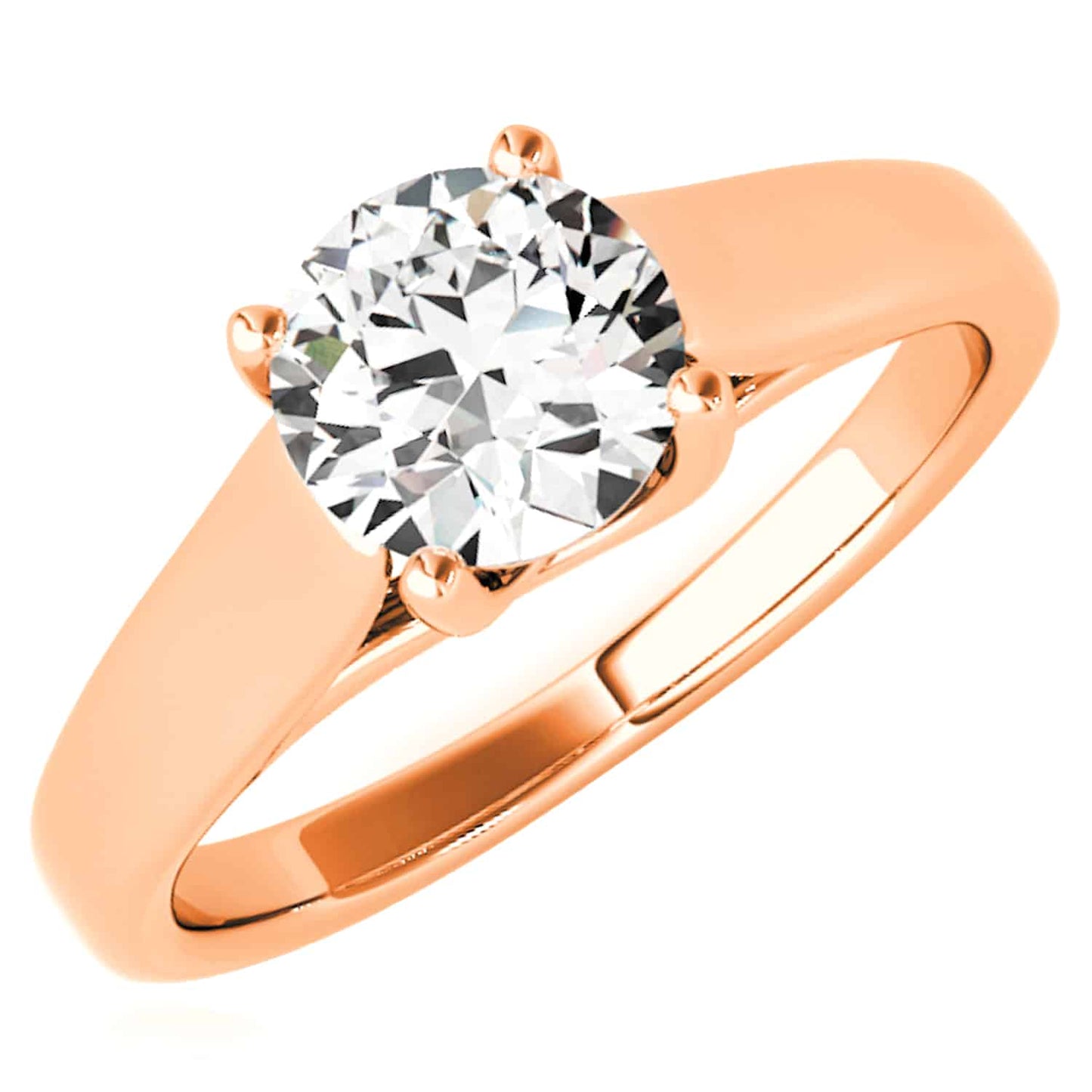 1CT Charles & Colvard Forever One Moissanite 14K Real Gold Rose Engagement Ring