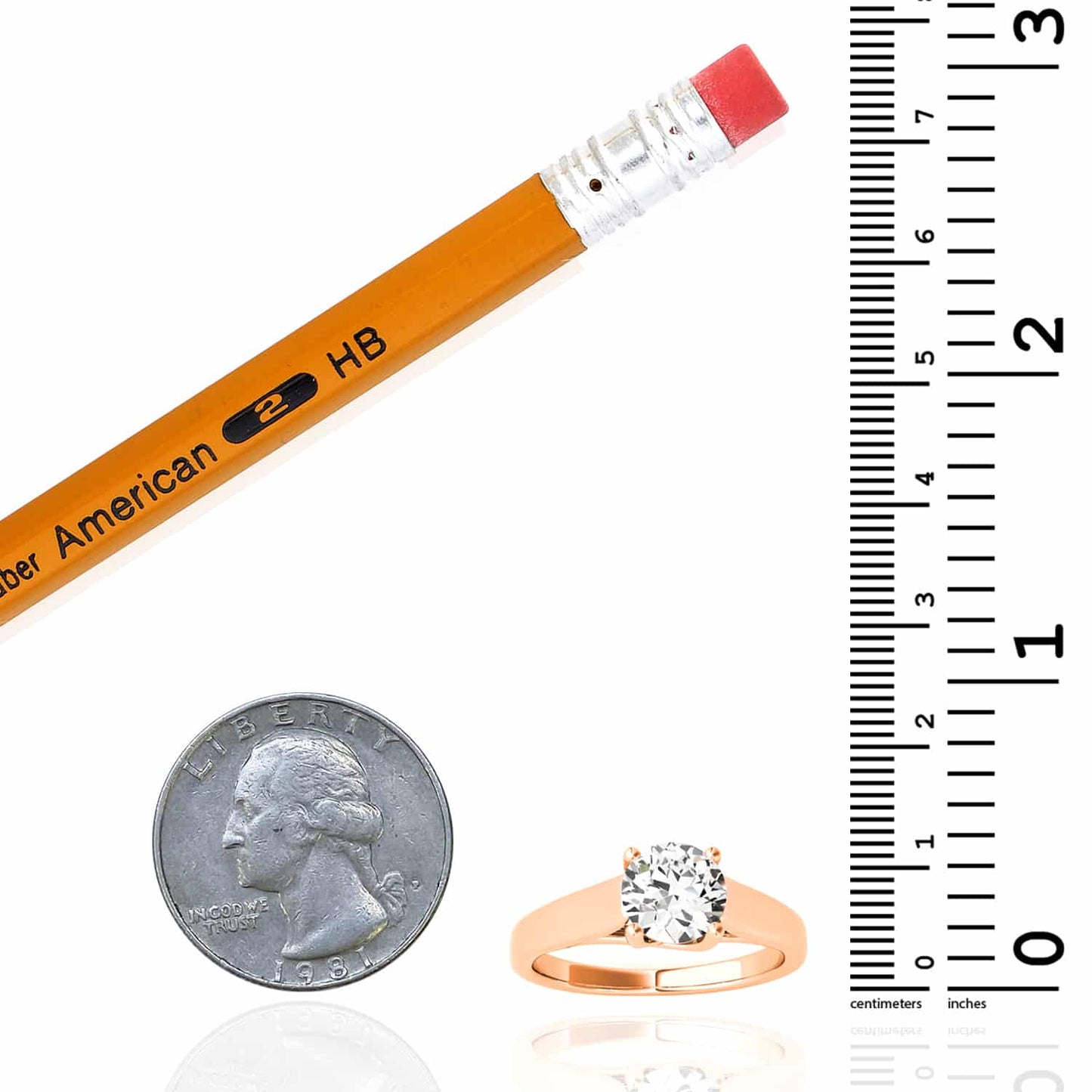 2CT Charles & Colvard Forever One Moissanite 14K Real Gold Rose Engagement Ring