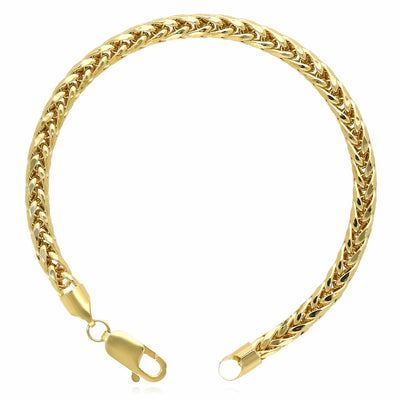 10K Gold 5mm Wheat Bracelet (Hollow) 8.5" - WJD Exclusives