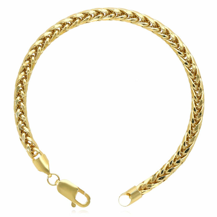 10K Gold 5mm Wheat Bracelet (Hollow) 8.5" - WJD Exclusives