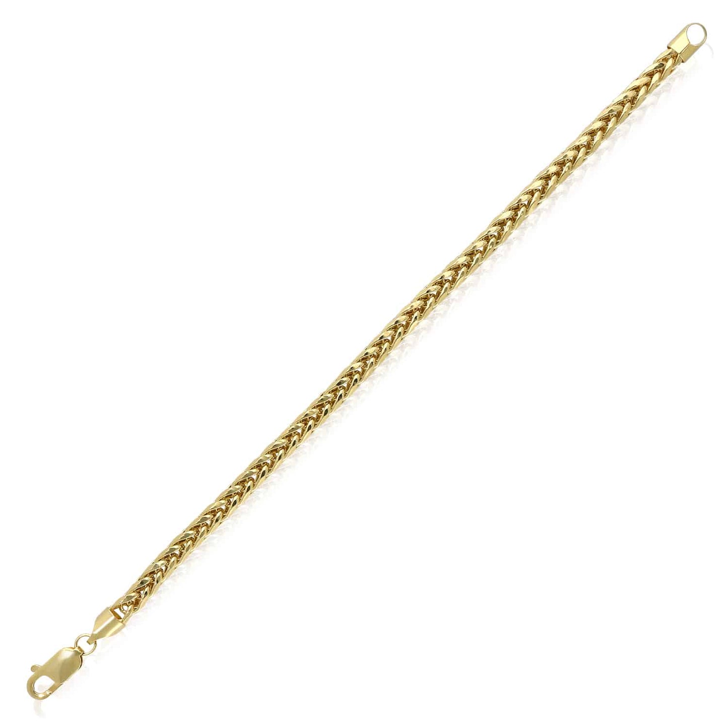 10K Real Gold 5mm Hollow Wheat Bracelet 8.5"