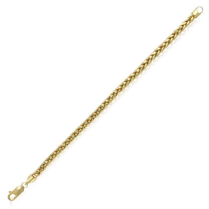 10K Real Gold 5mm Hollow Wheat Bracelet 8.5"