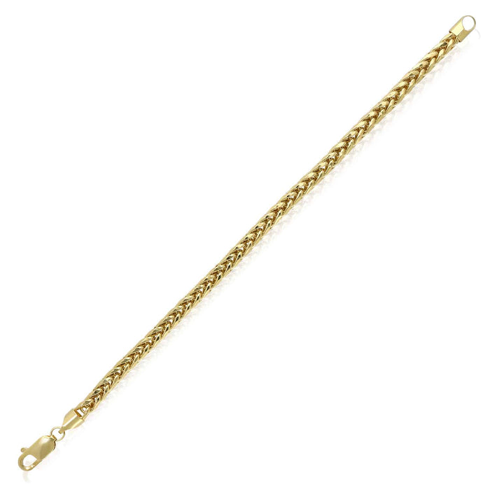10K Gold 5mm Wheat Bracelet (Hollow) 8.5" - WJD Exclusives