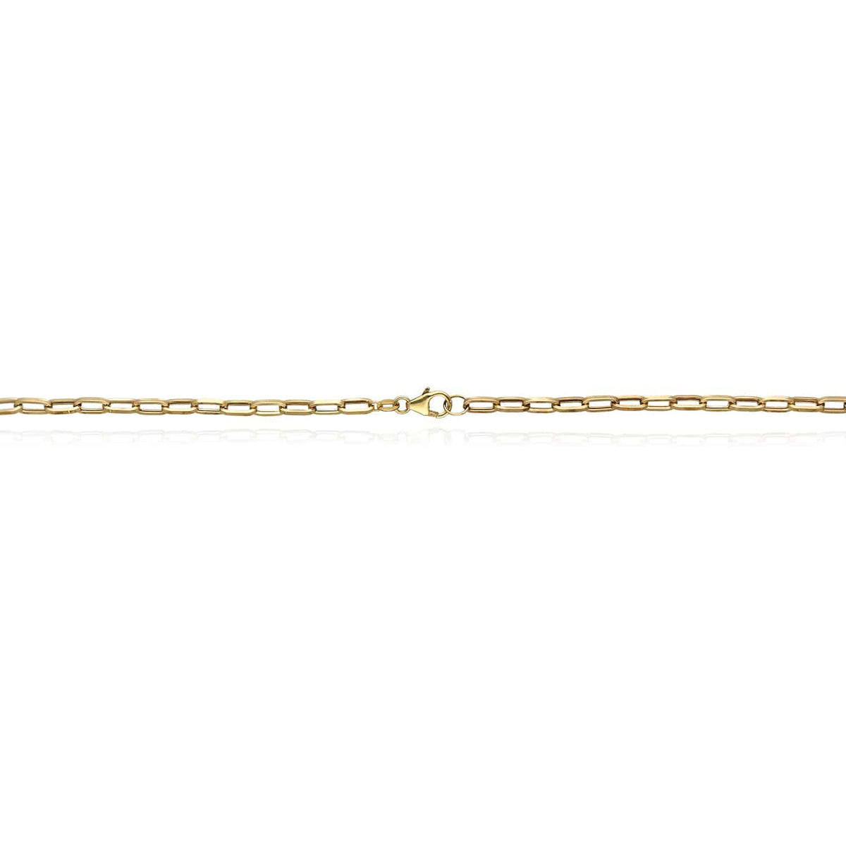 10K Yellow Gold 4mm Double Paperclip Necklace (Hollow) 17" - WJD Exclusives