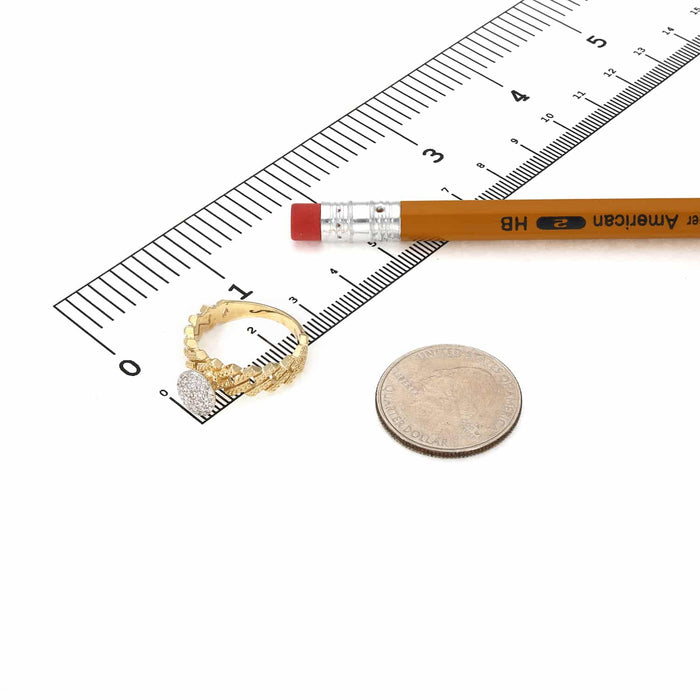 0.15CTW Natural Diamond 10K Gold Miami Oval Diamond Top Ring - WJD Exclusives