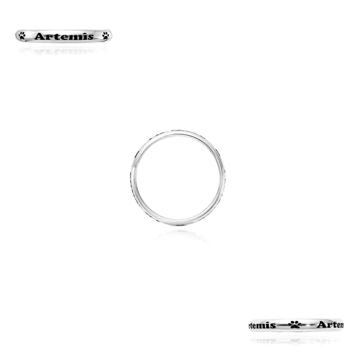 Personalized Sterling Silver 925 Pet Paw Stackable Custom Name Ring - WJD Exclusives