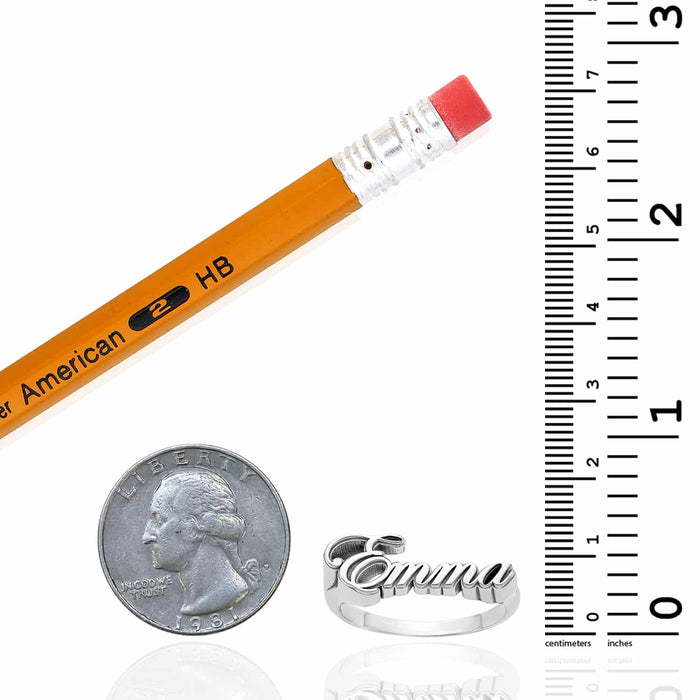 Personalized 925 Sterling Silver Script Custom Name Ring - WJD Exclusives