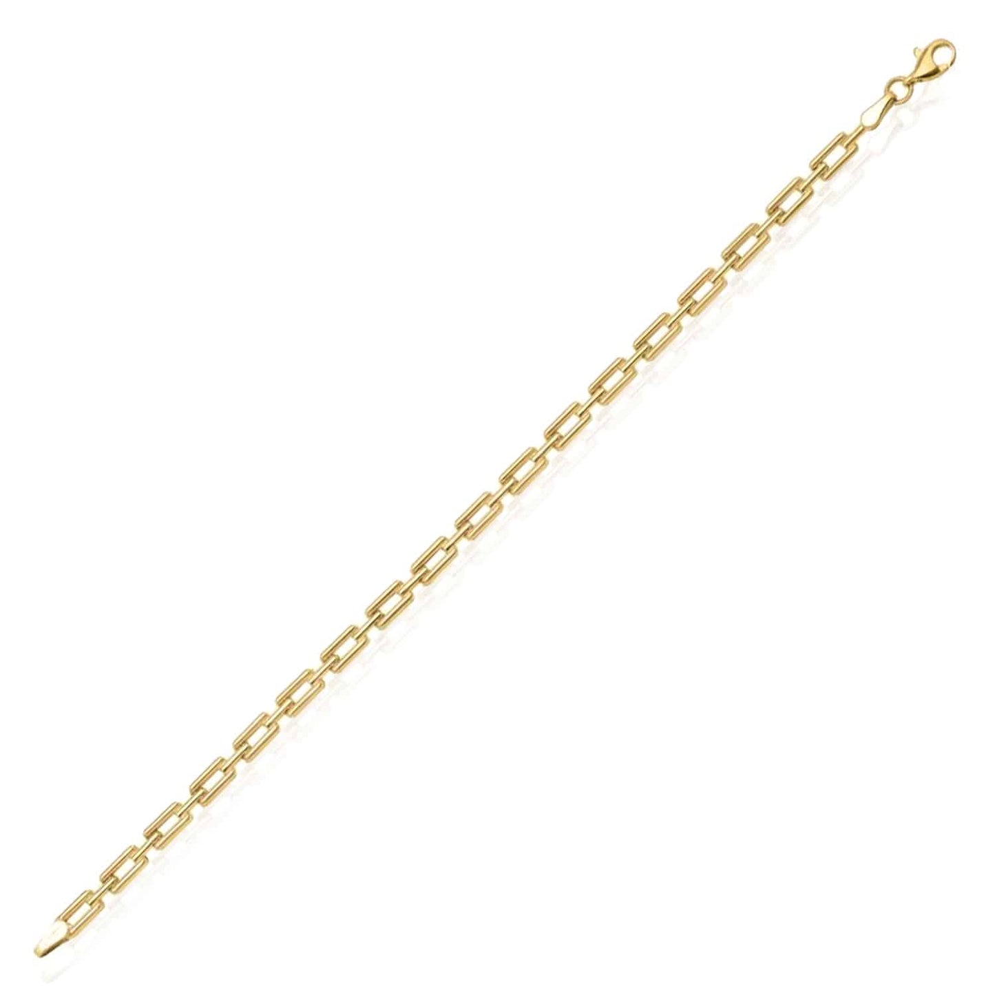 10K Real Gold 4mm Hollow Deco Bracelet 7"