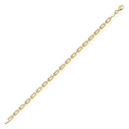 10K Real Gold 4mm Hollow Deco Bracelet 7"