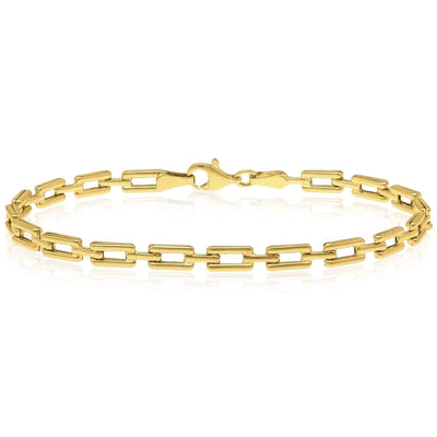 10K Yellow Gold 4mm Deco Bracelet (Hollow) 7" - WJD Exclusives