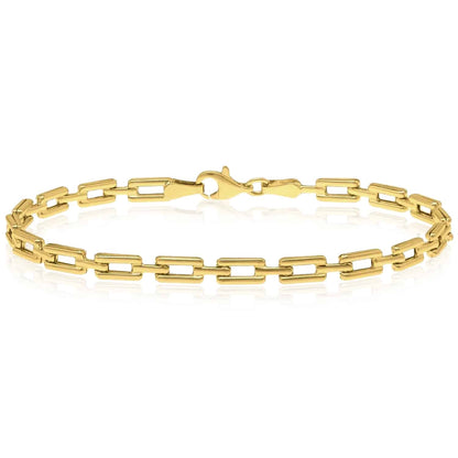 10K Real Gold 4mm Hollow Deco Bracelet 7"