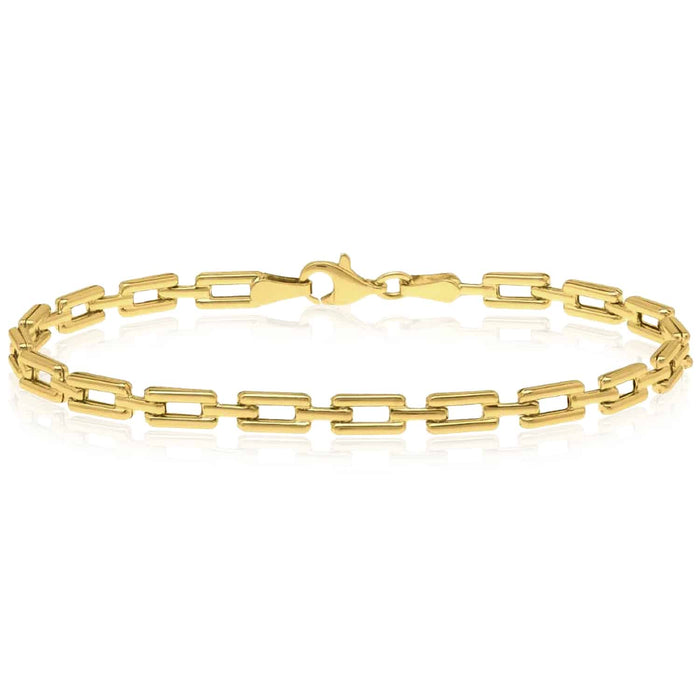 10K Yellow Gold 4mm Deco Bracelet (Hollow) 7" - WJD Exclusives