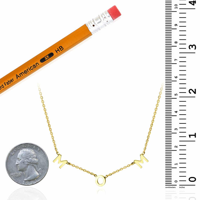 10K Gold MOM Cable Necklace (Solid Links) 16" - 18" Adjustable - WJD Exclusives