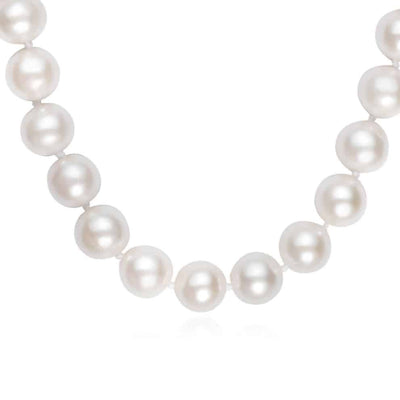 14K Yellow Gold Cultured Pearl Strand Necklace (Hollow) 18" - WJD Exclusives
