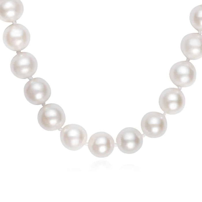 14K Yellow Gold Cultured Pearl Strand Necklace (Hollow) 18" - WJD Exclusives