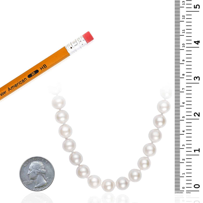 14K Yellow Gold Cultured Pearl Strand Necklace (Hollow) 18" - WJD Exclusives