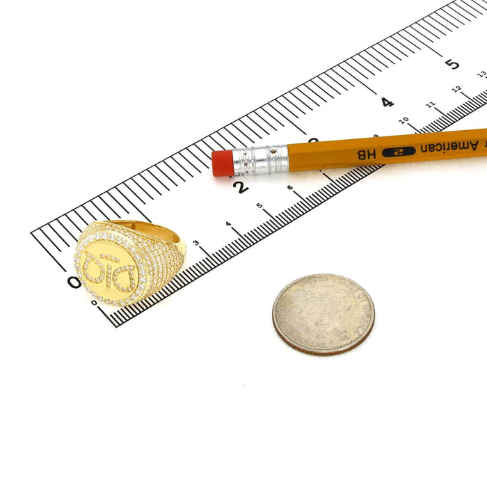 14K Gold CZ Dio Owl Signet Ring - WJD Exclusives