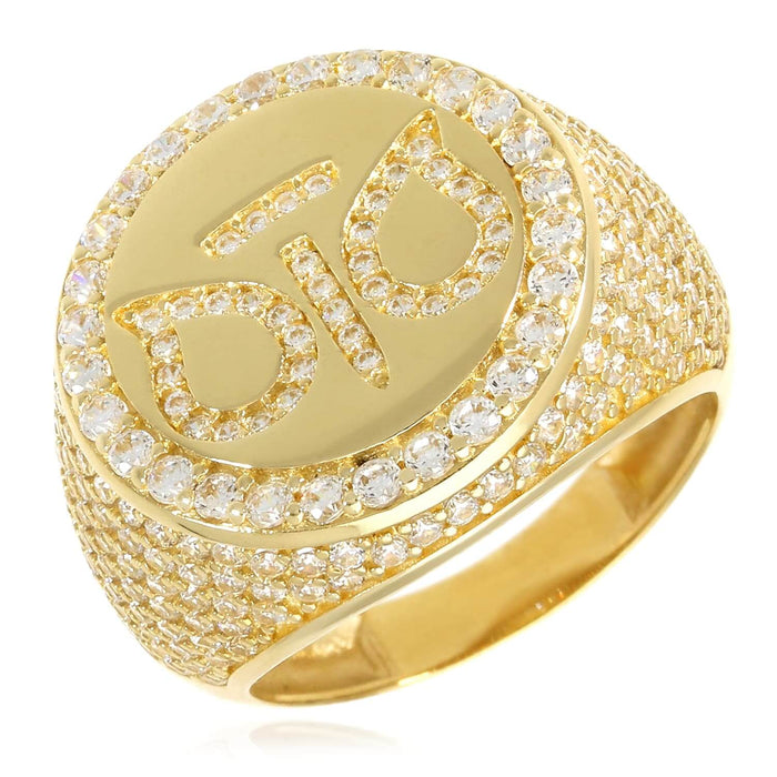 14K Gold CZ Dio Owl Signet Ring - WJD Exclusives