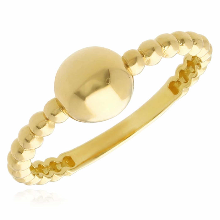 14K Yellow Gold Beaded Ball Band Ring - WJD Exclusives