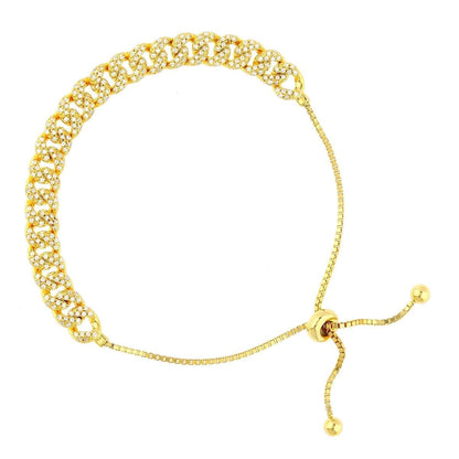 Yellow White Rose Gold Over Silver 6.5mm Miami Cuban CZ Bracelet