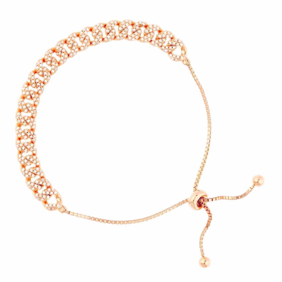 Yellow White Rose Gold Over Silver 6.5mm Miami Cuban CZ Bracelet