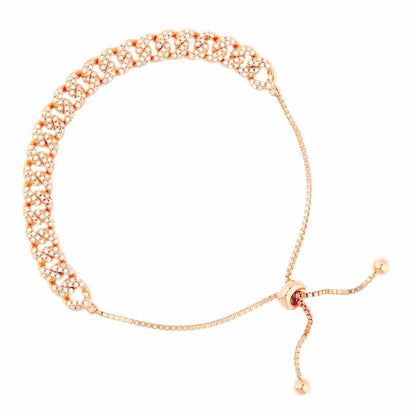 Yellow White Rose Gold Over Silver 6.5mm Miami Cuban CZ Bracelet