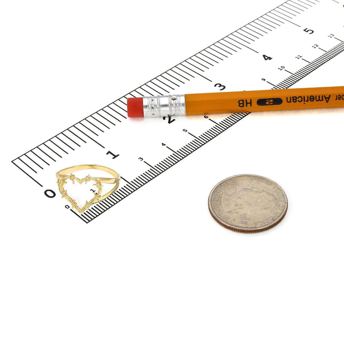 14K Gold Barbed Wire Open Heart Cocktail Ring - WJD Exclusives