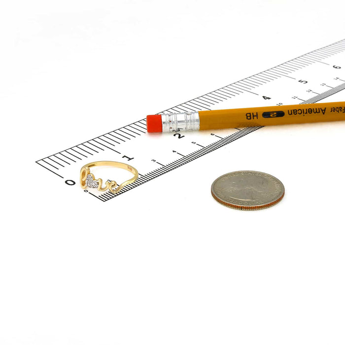 14K Yellow Gold CZ Love Heart Ring - WJD Exclusives