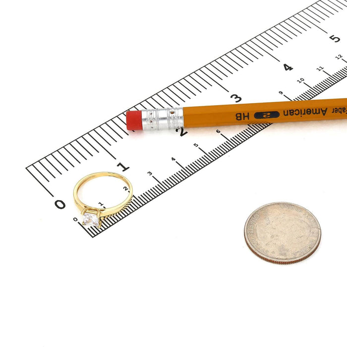 14K Yellow Gold 0.75CT CZ Princess - Cut Solitaire Engagement Ring - WJD Exclusives