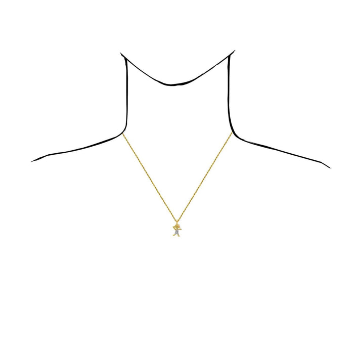 14K Gold Tri - Color White Rose Boy or Girl Pendant 0.9" - WJD Exclusives