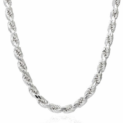 Sterling Silver 1.5mm-8mm Rope Chain (Solid Links) 16"-30"