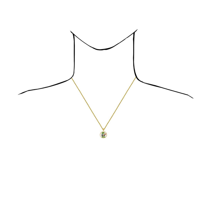 14K Gold Puerto Rico Flag Palm Tree Pendant 0.9" - 1.9" - WJD Exclusives