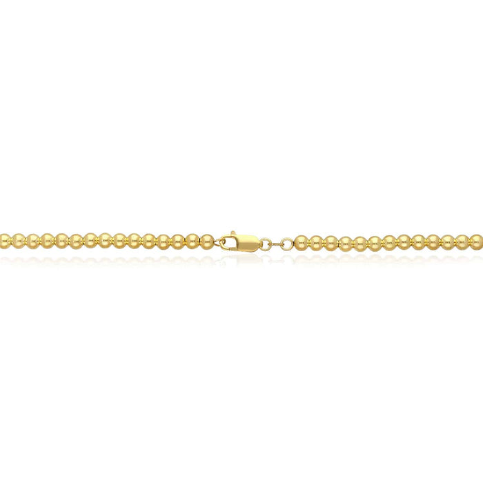 18K Yellow Gold Over Sterling Silver Beaded Graduated Ball Necklace (Hollow) 18" - WJD Exclusives