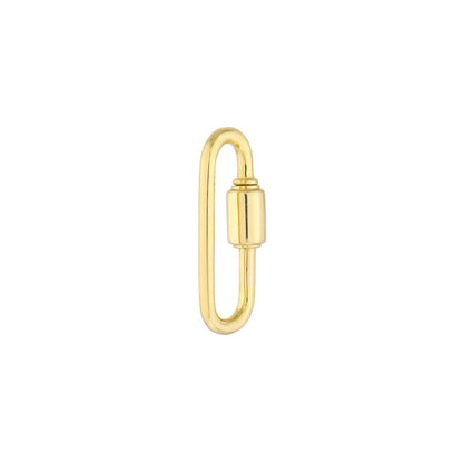 14K Real Gold Heart Round Paperclip Oval Lock Connectors