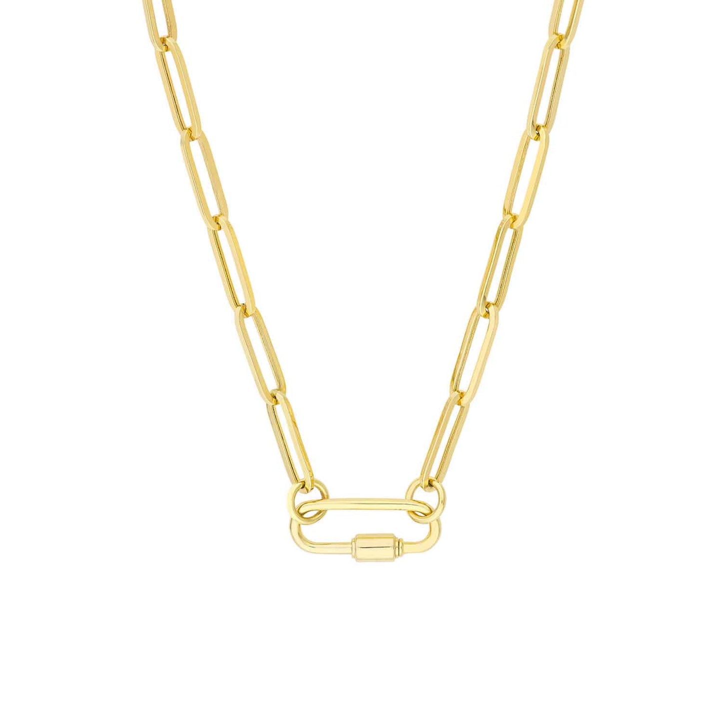 14K Real Gold Heart Round Paperclip Oval Lock Connectors