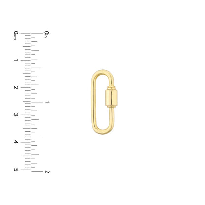 14K Real Gold Heart Round Paperclip Oval Lock Connectors