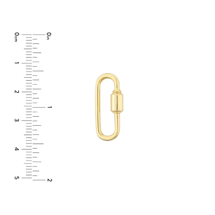 14K Gold Heart Round Paperclip Oval Lock Connectors - WJD Exclusives