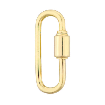 14K Real Gold Heart Round Paperclip Oval Lock Connectors