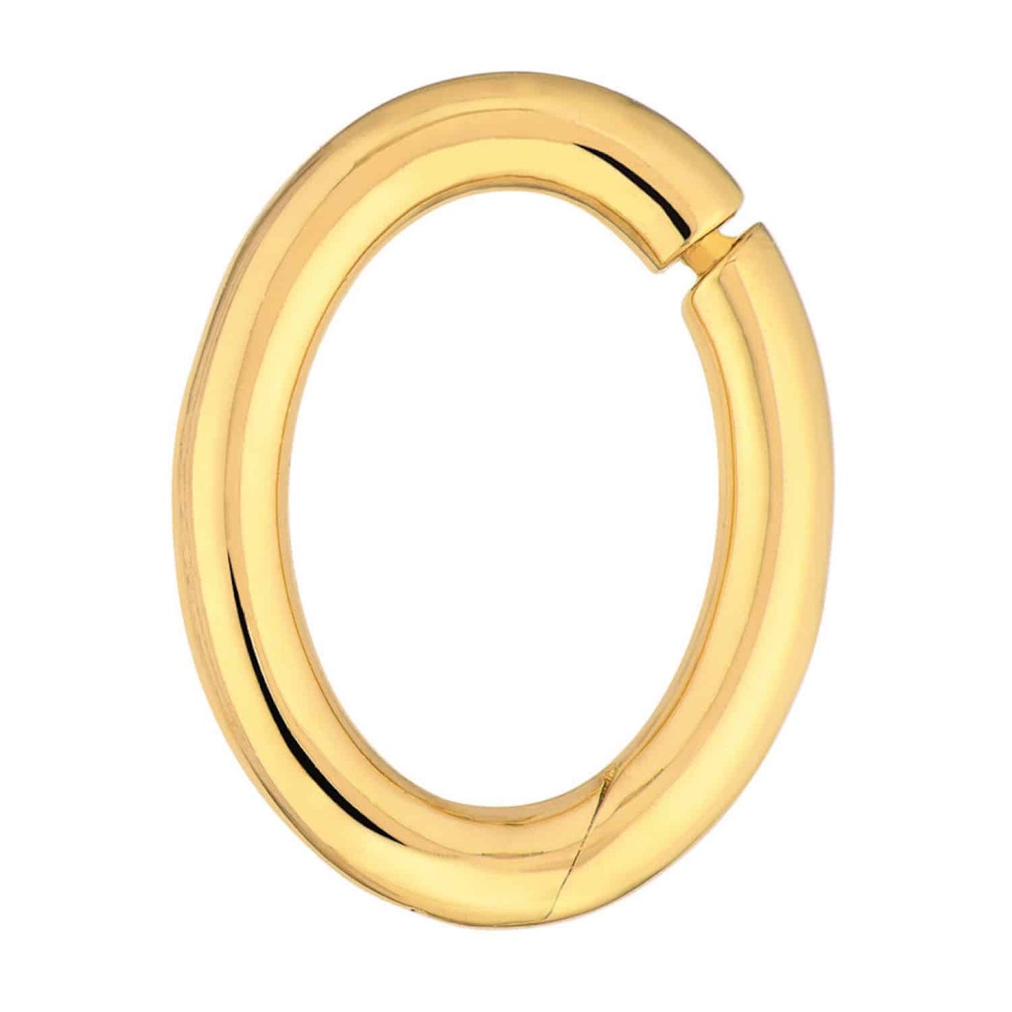 14K Real Gold Heart Round Paperclip Oval Lock Connectors