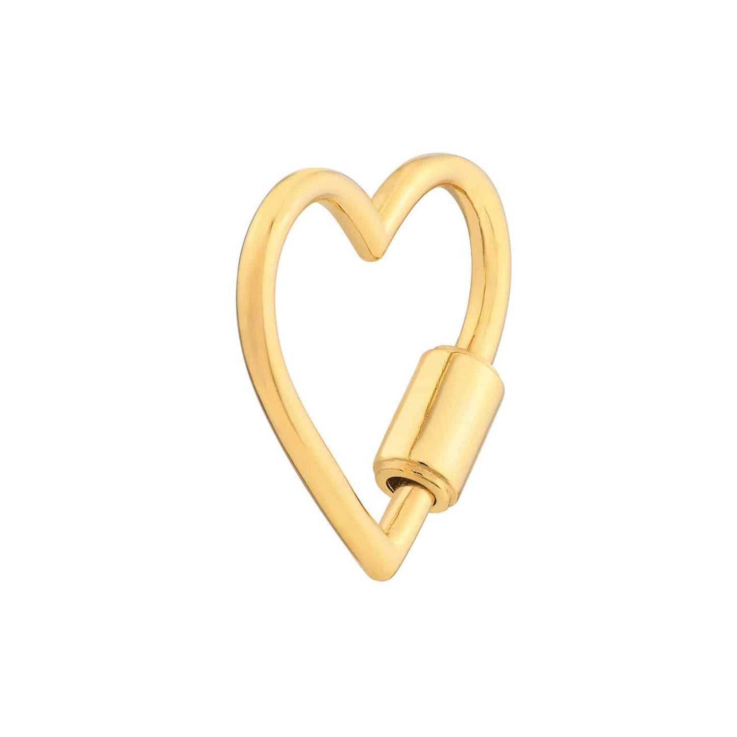 14K Real Gold Heart Round Paperclip Oval Lock Connectors