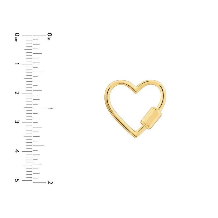 14K Gold Heart Round Paperclip Oval Lock Connectors - WJD Exclusives