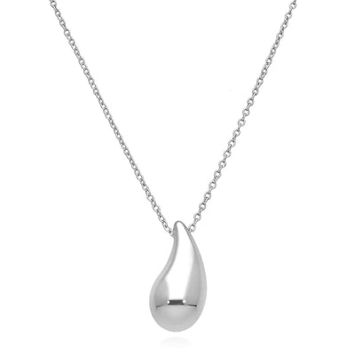 18K Yellow Gold Over Sterling Silver Teardrop Necklace (Solid Links) 16" - 18" Adjustable - WJD Exclusives