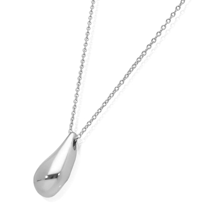 18K Yellow Gold Over Sterling Silver Teardrop Necklace (Solid Links) 16" - 18" Adjustable - WJD Exclusives