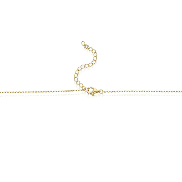 18K Yellow Gold Over Sterling Silver Teardrop Necklace (Solid Links) 16" - 18" Adjustable - WJD Exclusives