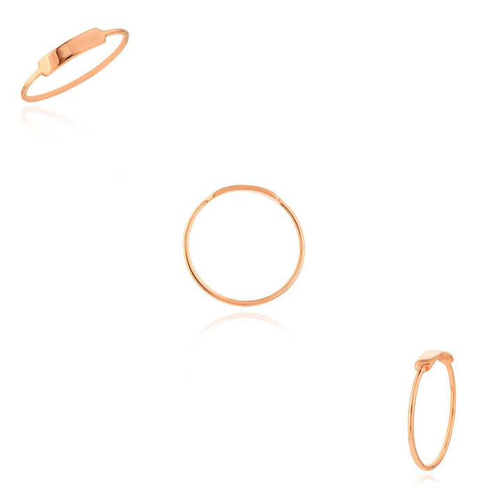 14K Gold Yellow White Rose ID Bar Wire Cocktail Ring - WJD Exclusives