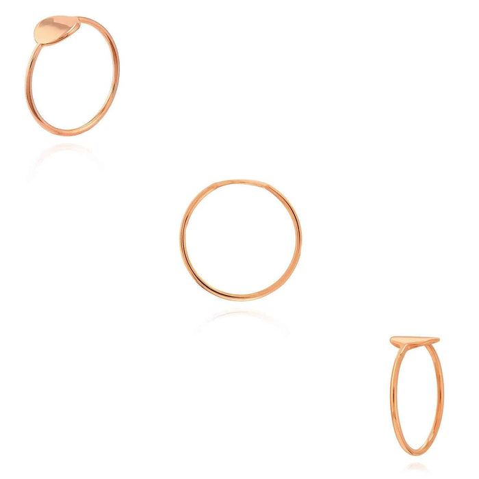 14K Gold Yellow White Rose Round Disc Band Cocktail Ring - WJD Exclusives