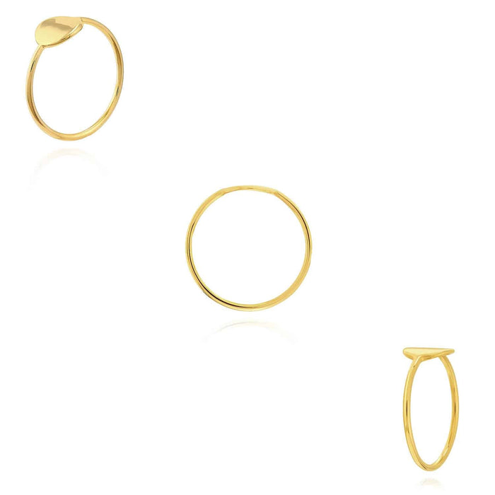 14K Gold Yellow White Rose Round Disc Band Cocktail Ring - WJD Exclusives