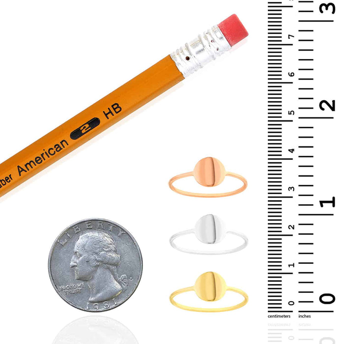 14K Gold Yellow White Rose Round Disc Band Cocktail Ring - WJD Exclusives